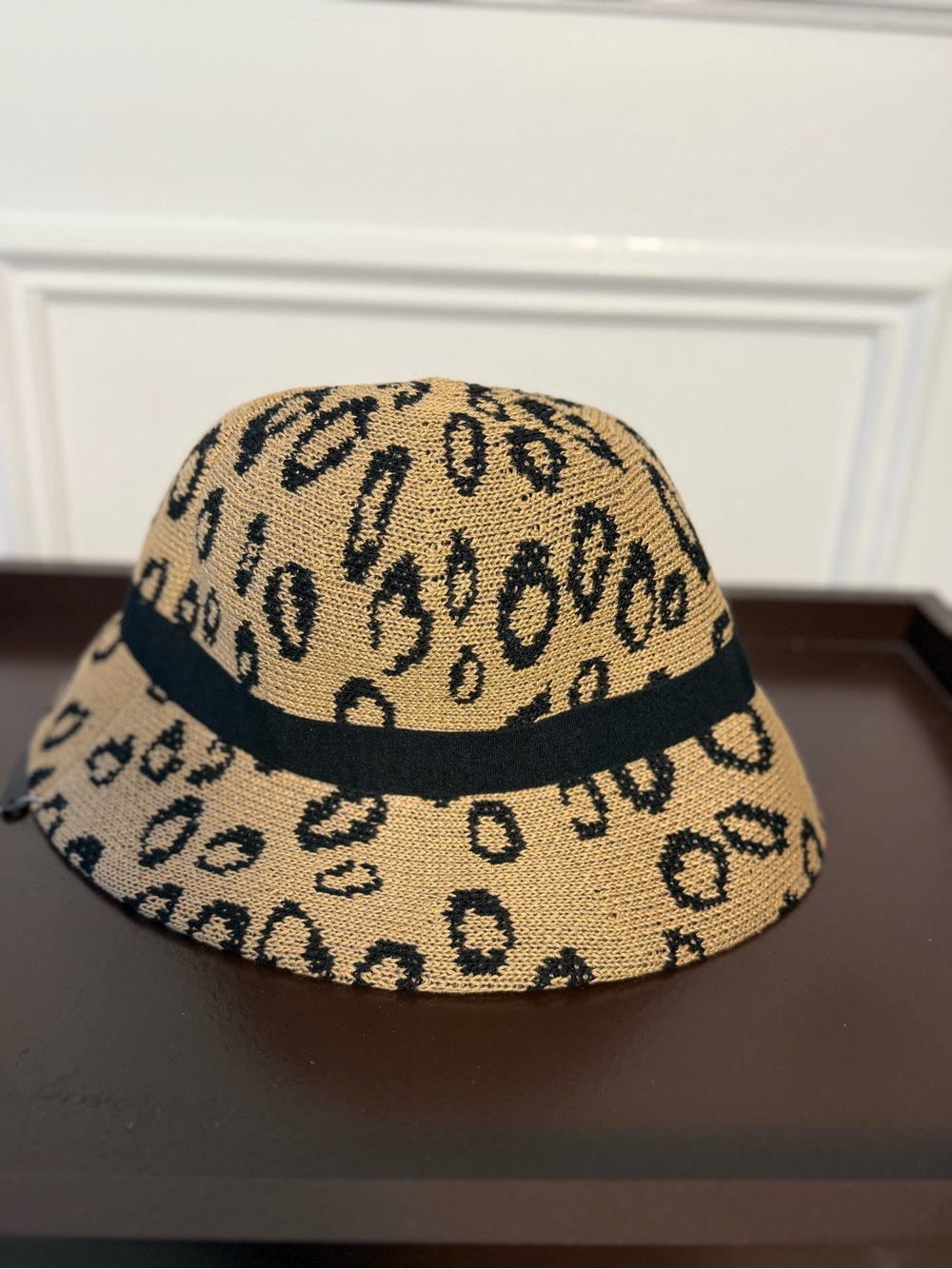 NWT Vince Camuto Leopard Print Woven Bucket Hat • One Size